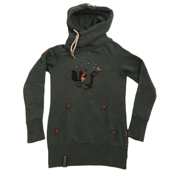 NAKETANO Green Hoodie Squirrel Size S - Picture 1 of 5